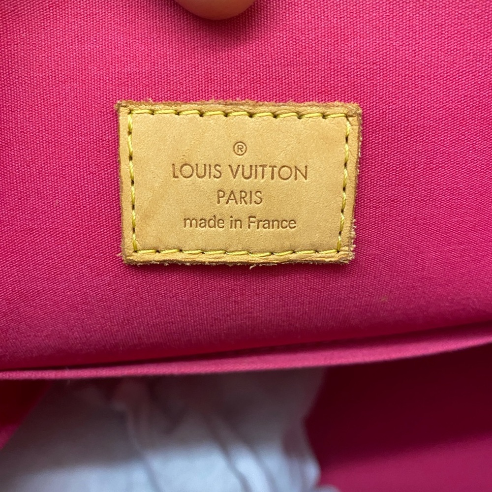Louis Vuitton The Alma Two tone Red and pink Shiny Red Embossed Satchel - Picture 12 of 13